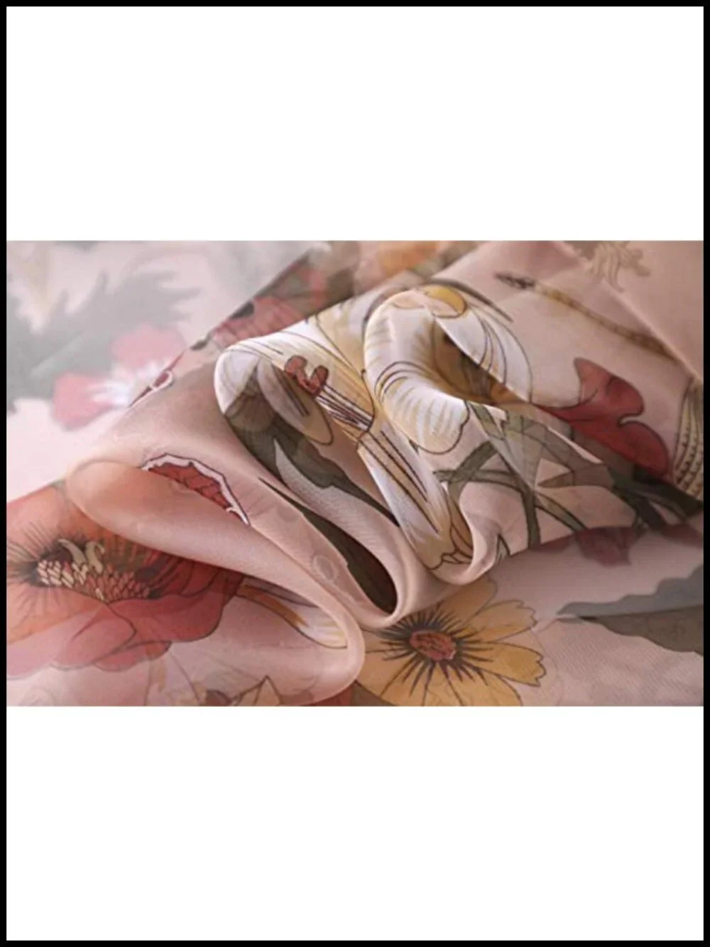 Super Large Silk Feel Floral Scarf Shawl Wrap Gift Box